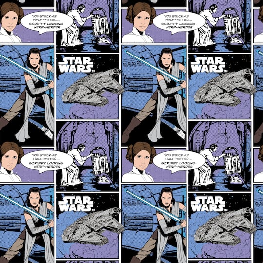 Star Wars&#x2122; Girl Power Comic Strip Cotton Fabric